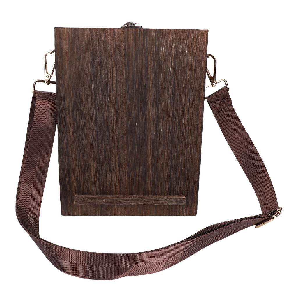Writers Messenger Wood Box Portable Wooden Artist Bag Easel Sketch Box with Adjustable Shoulder Strap for Outdoor