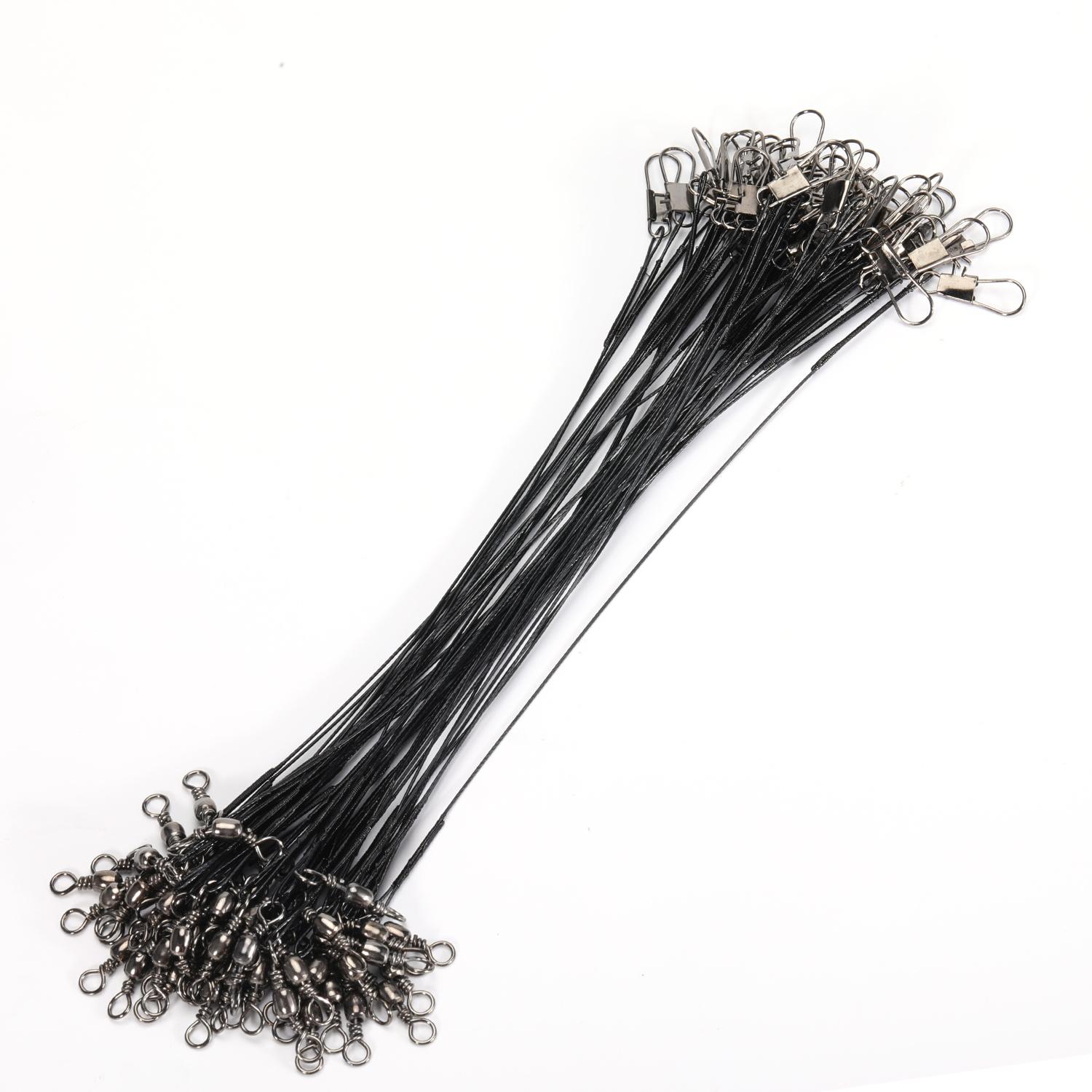 

Набор из 20 стальных поводков для рыбалки - Защищенные от порезов вертлюжки-коннекторы со свинцовым сердечником (20-30см) для Морской/Бассовой Рыбалки 30cm