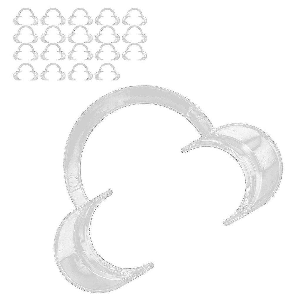 20pcs Disposable Lip Cheek Retractor Transparent CShape Teeth Whitening Mouth Opener(L )