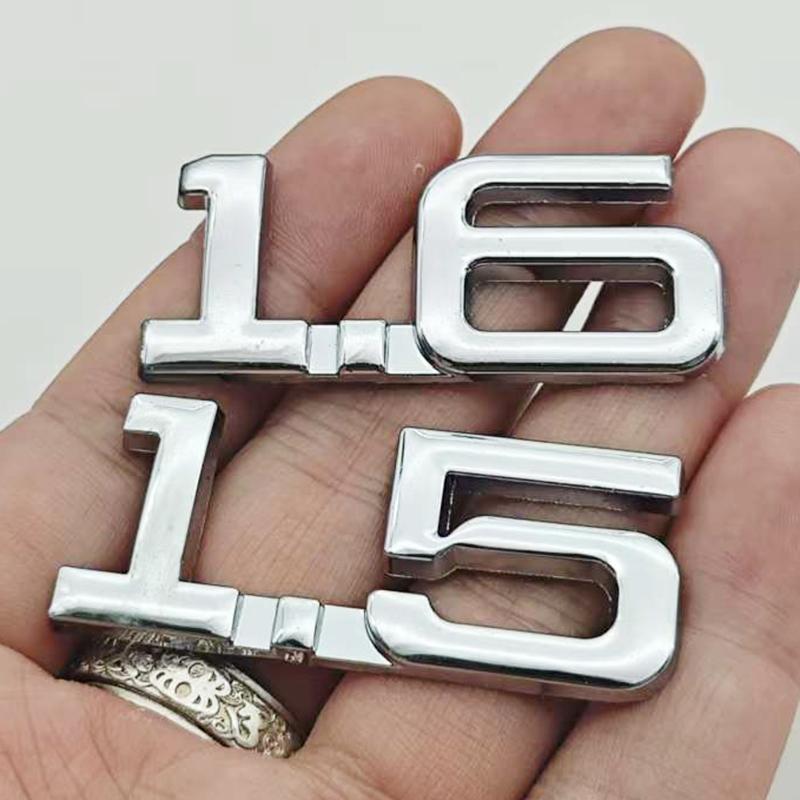 3D Metal Car Displacement 1.3 1.4 1.5 1.6 1.8 T Volume Logo Car Rear Trunk Emblem Badge Vehicle Sticker
