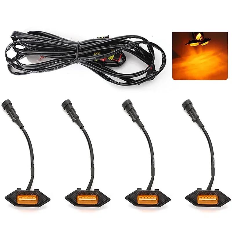 

Светодиодные автомобильные фонари 4 шт. передняя решетка светодиодные фонари безопасности жгут сигнальных ламп для Honda CRV 2017-2024 автомобильные аксессуары светодиодные сигнальные лампы