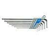 HOZAN Ball Point Wrench Set, 7-Piece Long Type, Hex Wrenches, Allen Keys, Sizes 1.5/2/2.5/3/4/5/6mm, W-110