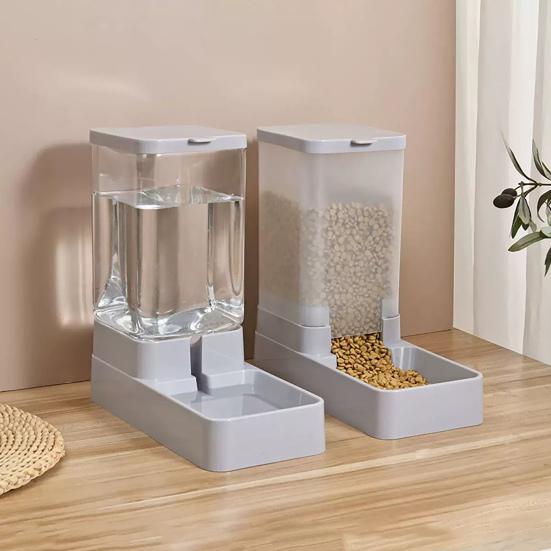Automatic Pet Feeder And Water Dispenser Set 3.8L Capacity Food Bowl Water Drinker Pet Feeding Station for Small Medium Dog Cat Puppy
