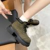 Women's Ankle Boots and Short Boots Thick-soled Lace-up Color-blocked Casual Women Shoe Autumn/winter Work Boots Female
