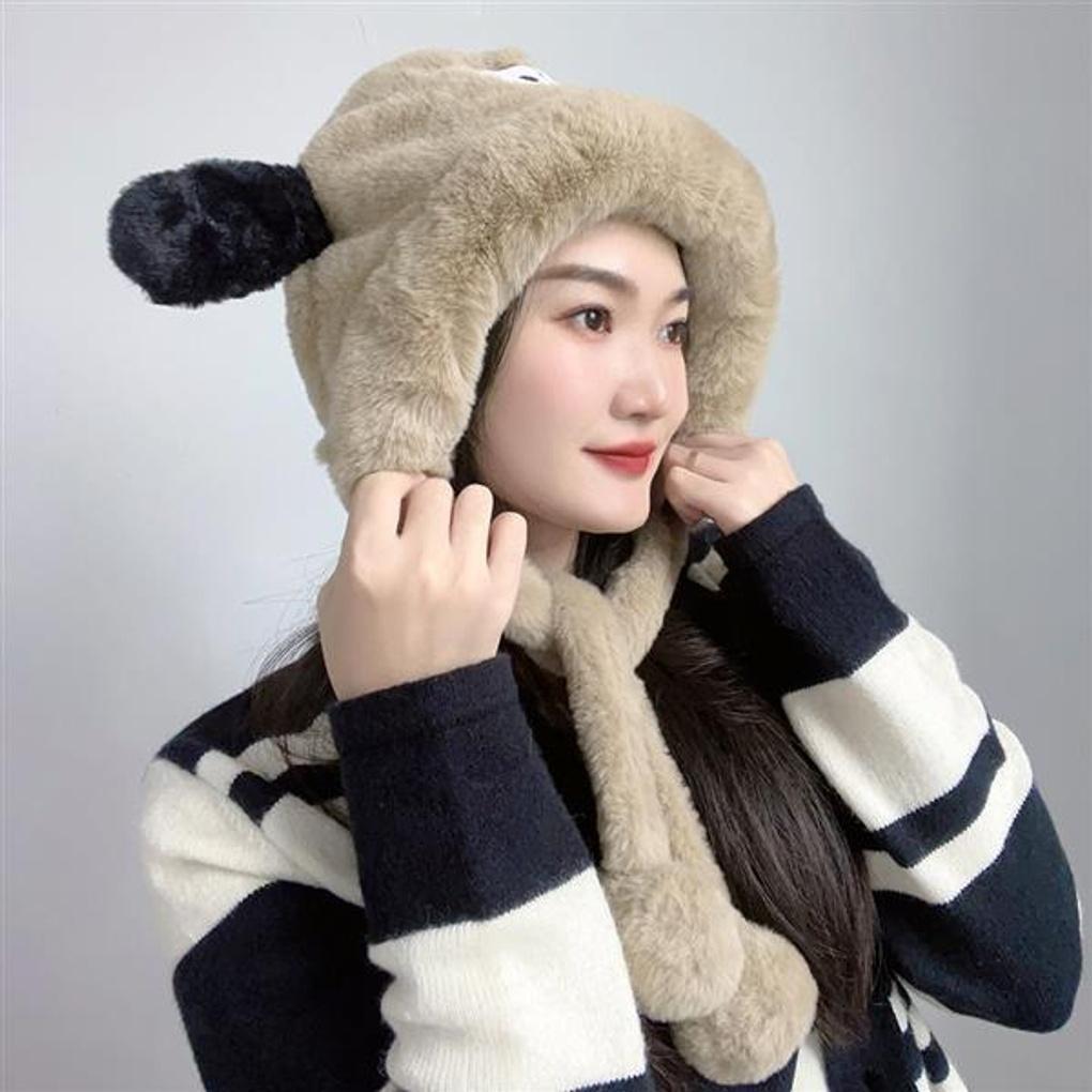Wangnuni Character Earflap Hat (Brown)