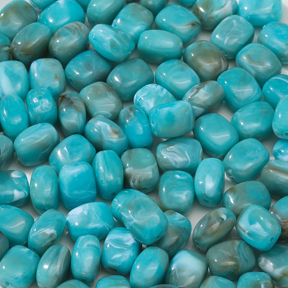 

10pcs Colorful Acrylic Imitation Stone Beads Irregular Shaped Spacer Beads for DIY Necklace Bracelet Jewelry Making Accessories циан