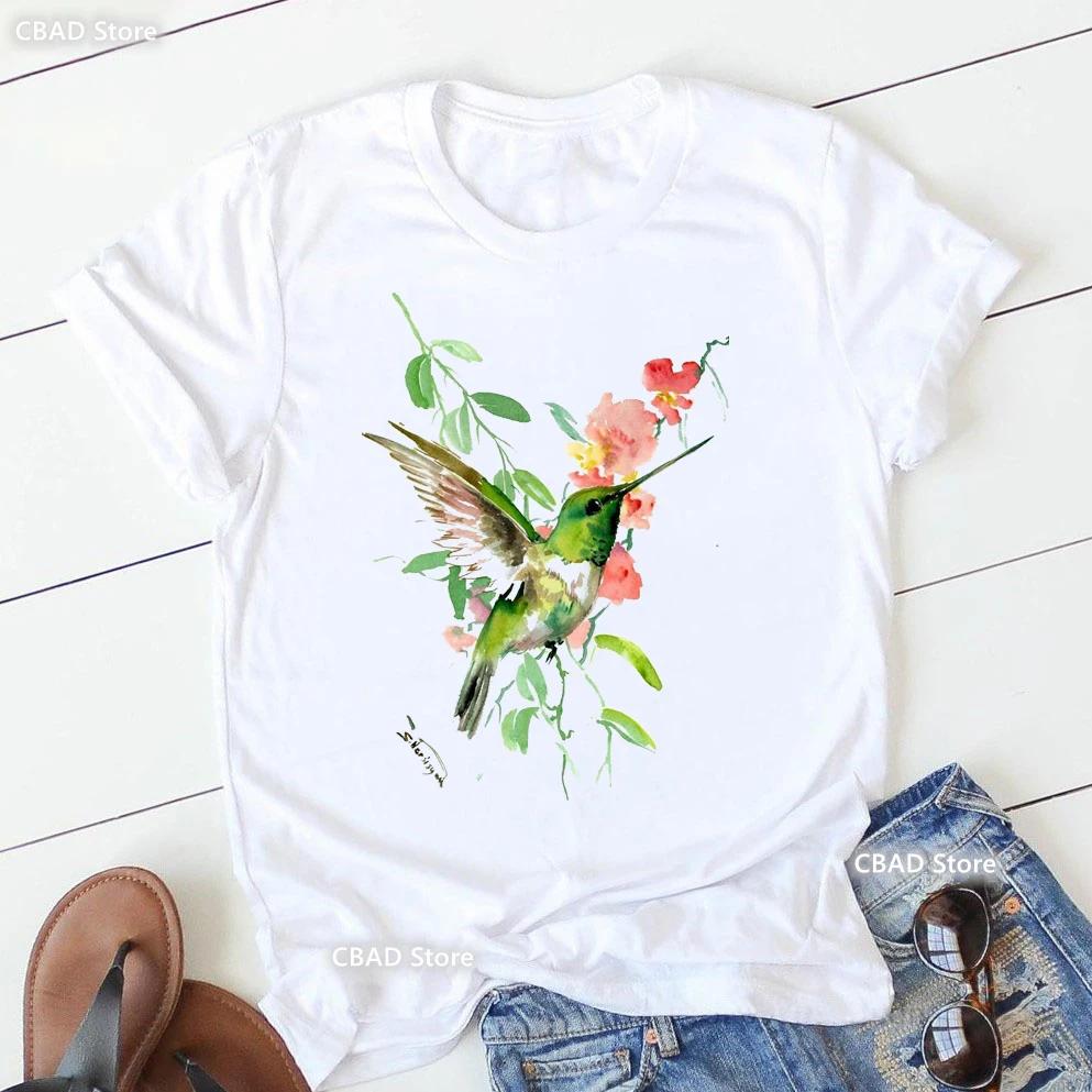 Cute Cockatielsparrot Bird Lovers Print T Shirt Girls Sunflower Flowers Tshirt Unisex Harajuku Kawaii Clothes Summer Tops Tee