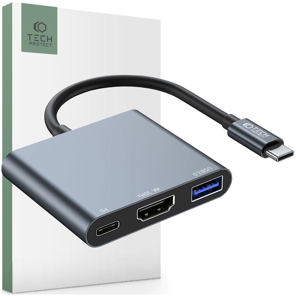 Tech-Protect V1-Hub Adapter 3In1 Grey