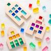Transparent Rainbow 3D Building Blocks: Educational Acrylic Cubes for Children