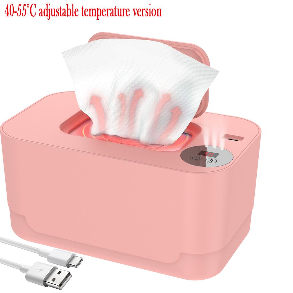 Baby Wipe Warmer Heater Wet Towel Dispenser Home/Car Use Mini Wipe Warmer Portable USB Powered 40-55°c Adjustable Temperature