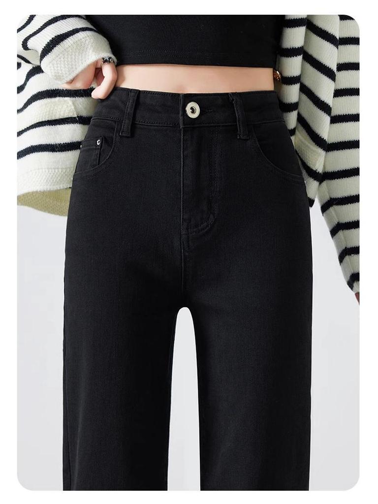 Women's Nine-Point High-Waisted Straight-Leg Slimming Jeans - Summer 2025 Collection
