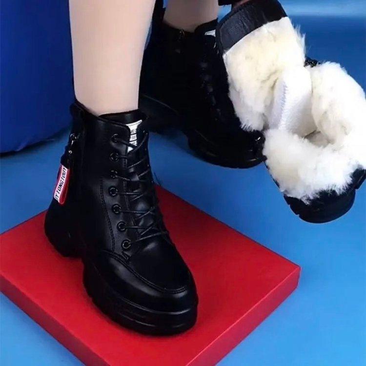 Warm Martin boots women's plush snow boots 2025 winter plush thickened sole non-slip mother shoes women's short boots cotton boots