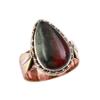 Natural Bloodstone Gemstone 925 Solid Sterling Silver Two Tone Ring Size 9 V5O33