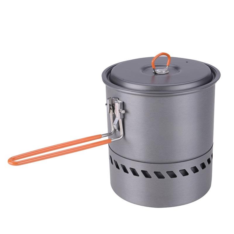 Oem Portable Outdoor Camping Cookware Set With Anodized Tableware Heat Pot Kettle For Travel And Forest Adventures