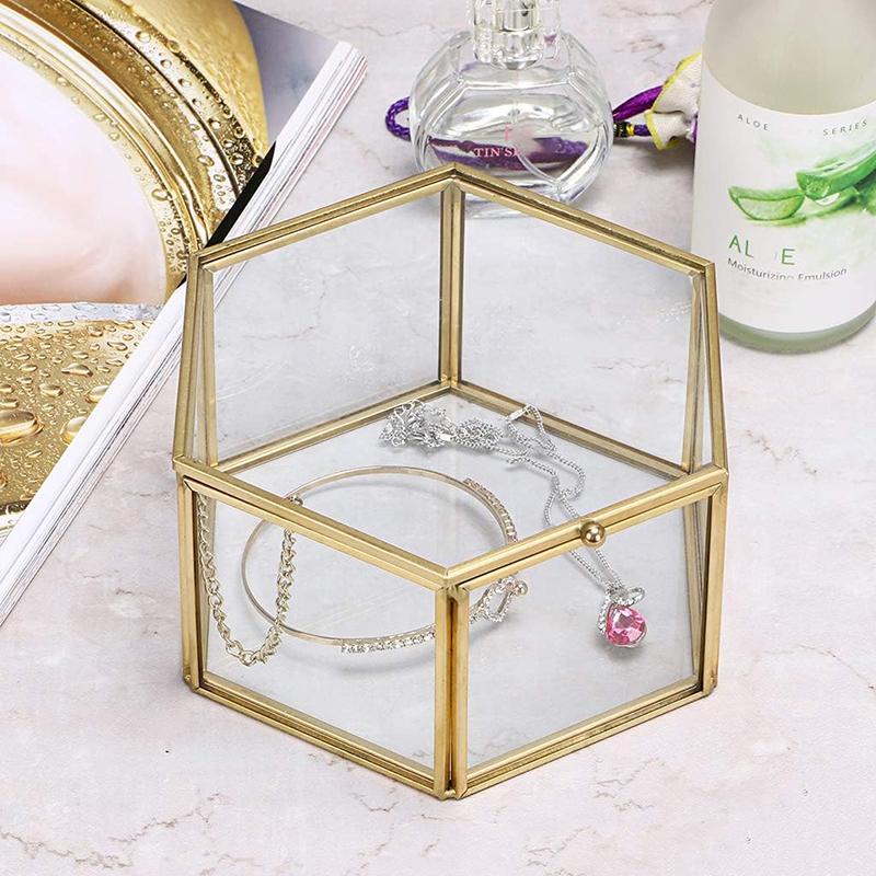 Ringbox Elegant Transparentes Glas Kompakt Schmuckhalter für Hochzeit Verlobung Party Gebrauch