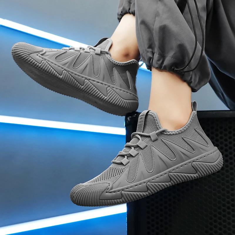 Fashion Men Sports Shoes Male Mesh Breathable Comfortable Sneakers Lightweight Casual Shoes Men Platform Non-slip Running Shoes