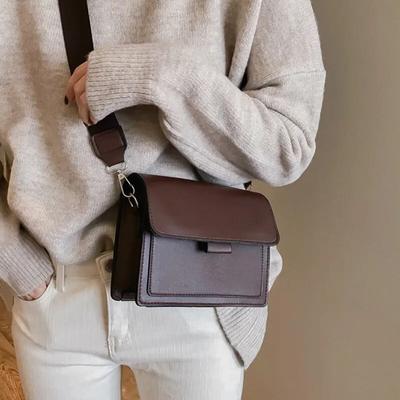 Borsa a tracolla classica in pelle PU per donna, borsa da viaggio con manico, borsa a tracolla alla moda, piccola borsa con patta da donna