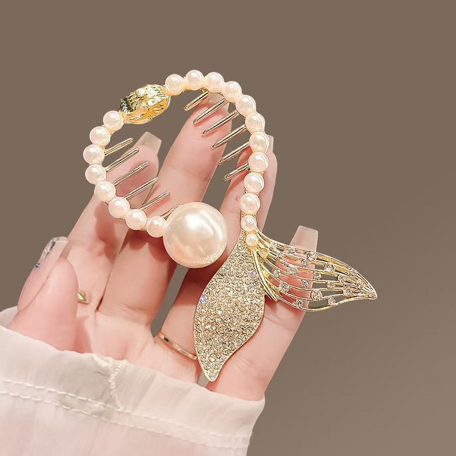 Cute and Playful Cat Design Ponytail Buckle for Children with Metal and Beads