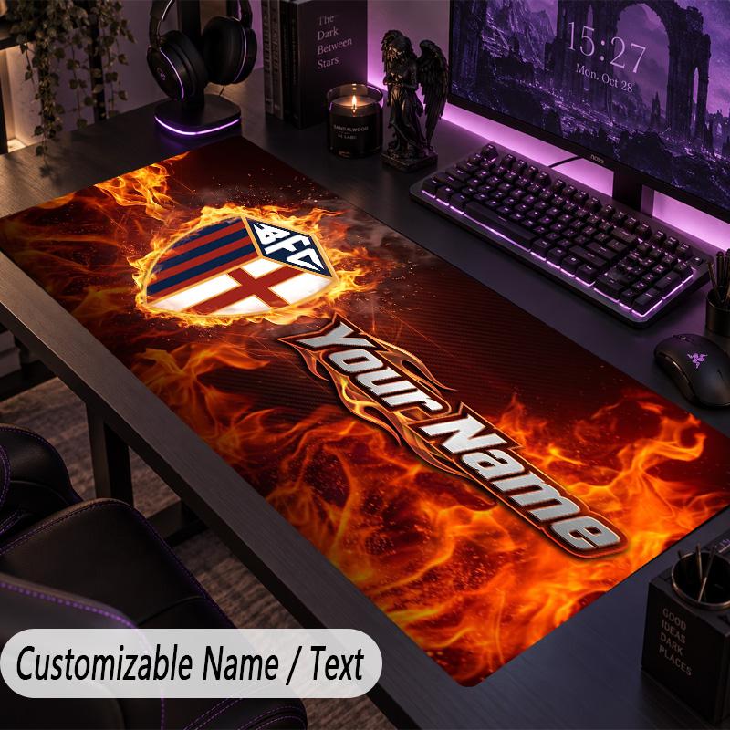Custom Text Big Mousepad, Extended Desk Pad For Laptop Work GameBologna FC