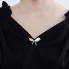 Women Brooch Imitation Pearls Bow Shape Anti-Wear Lapel Pin Scarves Shawls Bags Badge Fashion Accessories