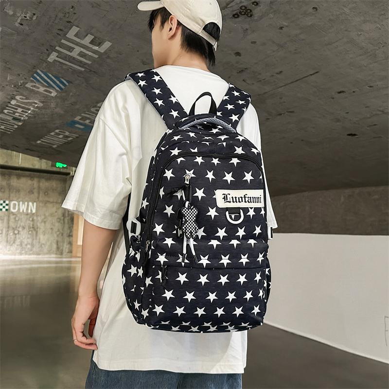 College Style Student Schoolbag Star Printed Large Capacity Backpack