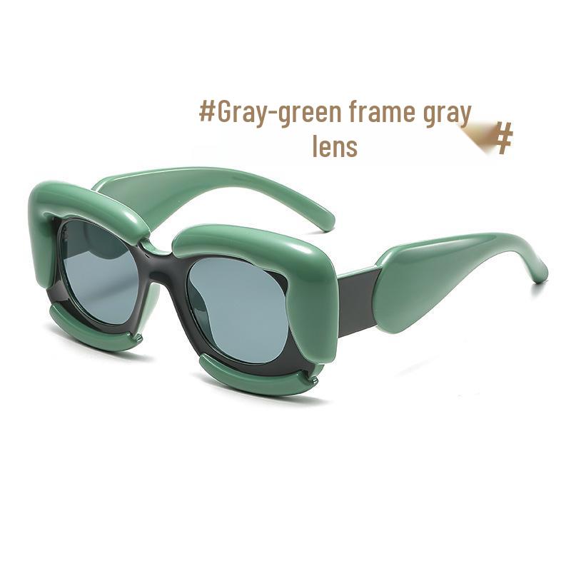 Avant-Garde Color Block Square Sunglasses - Hip Hop Fashion