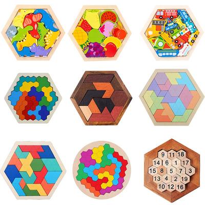 27 Stil Block Puzzle Puzzlespiel Brett Klassisches Puzzle Kinderspielzeug Sechseckiges Außerirdischen Schach Tangram Puzzle Spielzeug
