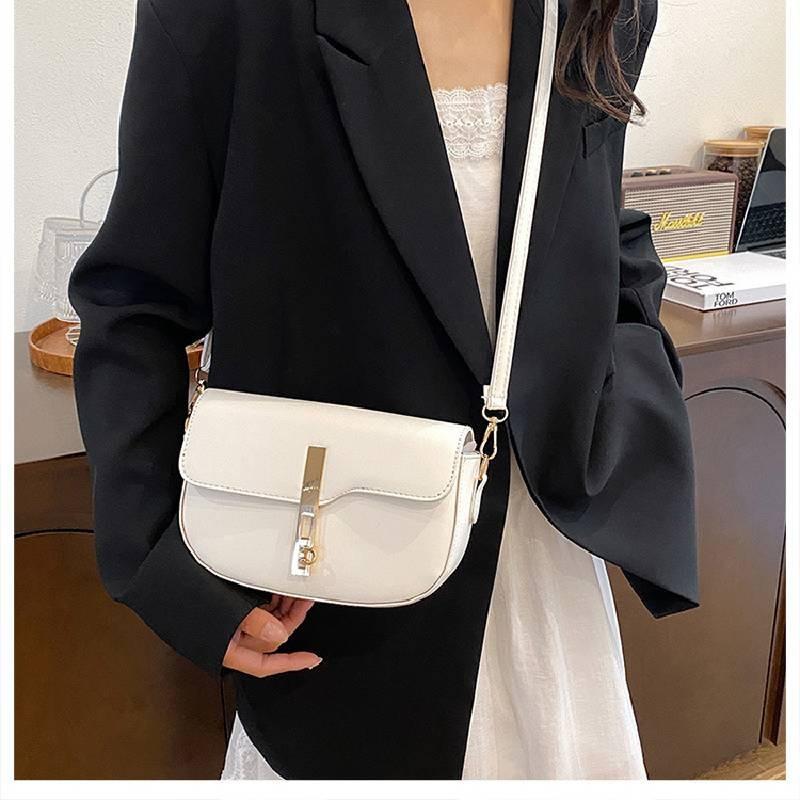 Trendy Pu Leather Saddle Bag Vintage Style Single Shoulder Underarm Bag For Everyday Use