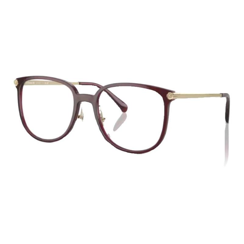 COACH Personalized design, resin, irregular shape, optical glasses, same style for men and women, burgundy красный