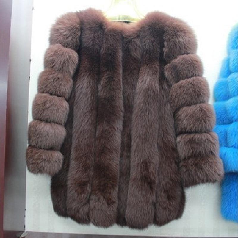 Women Warm Faux Fox Fur Coat