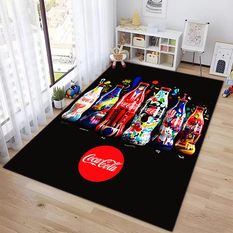 Christmas gift Halloween themed cola beverage Coca Cola carpet is suitable for living room and bedroom doormats office balcony decorative carpet V25