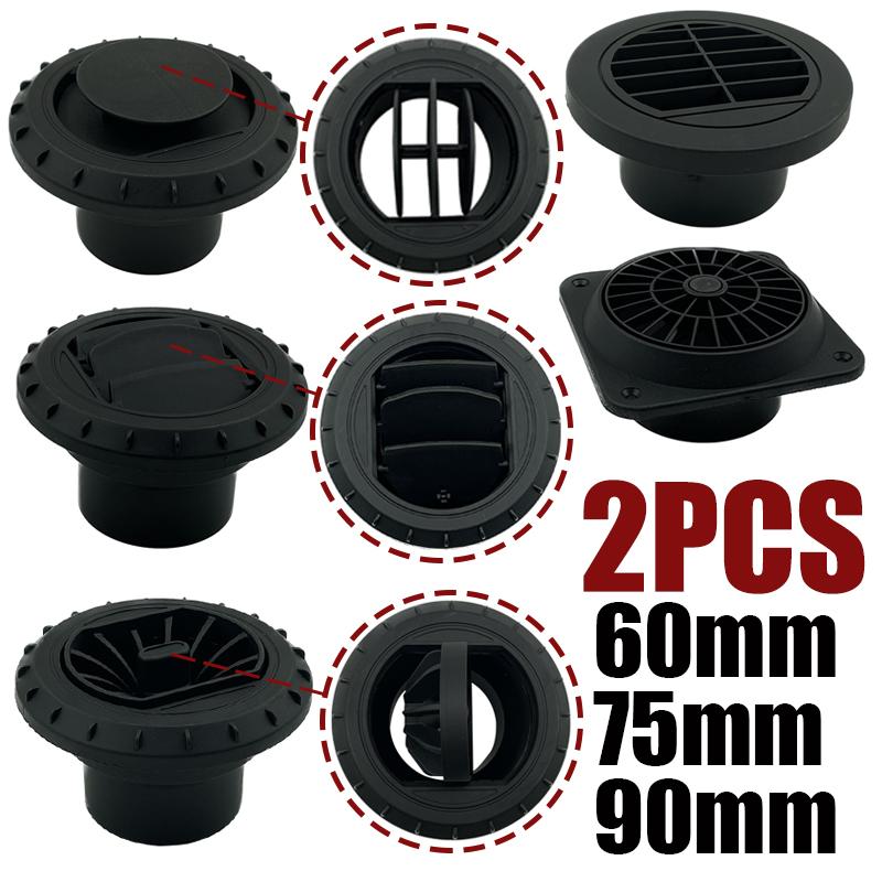 2X 60mm 75mm 90mm Warm Air Vent Outlet Rotatable Air Diesel Heater Conditioner For Car Truck VAN Camper Pipe Outlet Connector