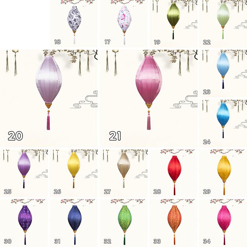 14 Inch Oriental Style Palace Lantern Waterproof Chinese Traditional Silk Lantern Vietnam Mid Autumn Spring Festival Decor