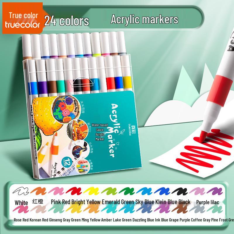 True Color Quick-Drying Waterproof Acrylic Marker for Kids - Opaque Hand-Painted Graffiti & Art Drawing Pen.