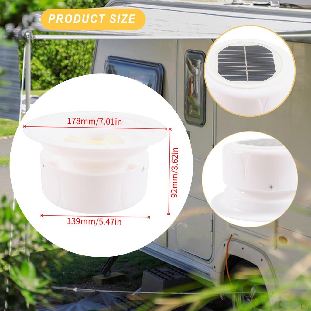 Ventilation Fan Accessories 2.4V Solar Powered Energy Saving Easy To Install Ceiling for Trailer