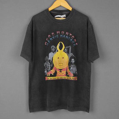 Herbie Hancock TShirt Head Hunters Jazz Funk Fusion Stevie Wonder Print Men Summer Washed Long Short Sleeves Cotton Tee Shirt