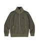 Mmlg [Mmlg] Two Tone High Neck Knit Zipup (Olive)