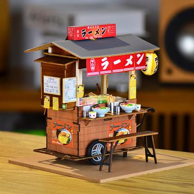 Diy Cottage Ręcznie Robiony Drewniany Scenka Zabawy Jedzeniem Domek dla Lalek Akcesoria do Domku dla Lalek Japoński Ramen