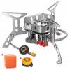 Portable Mini Gas Stove for Camping with Cartridge and Windscreen