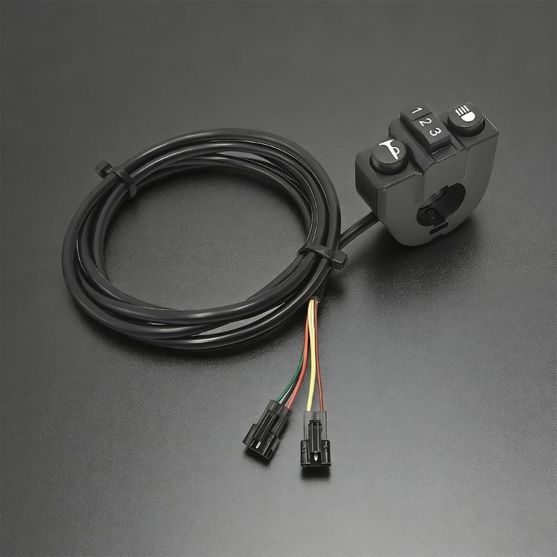 Electric Bike Switches With LED Headlights Horn And Speed Control Scooter Switches 3 Speed Controller Extended Power Cord