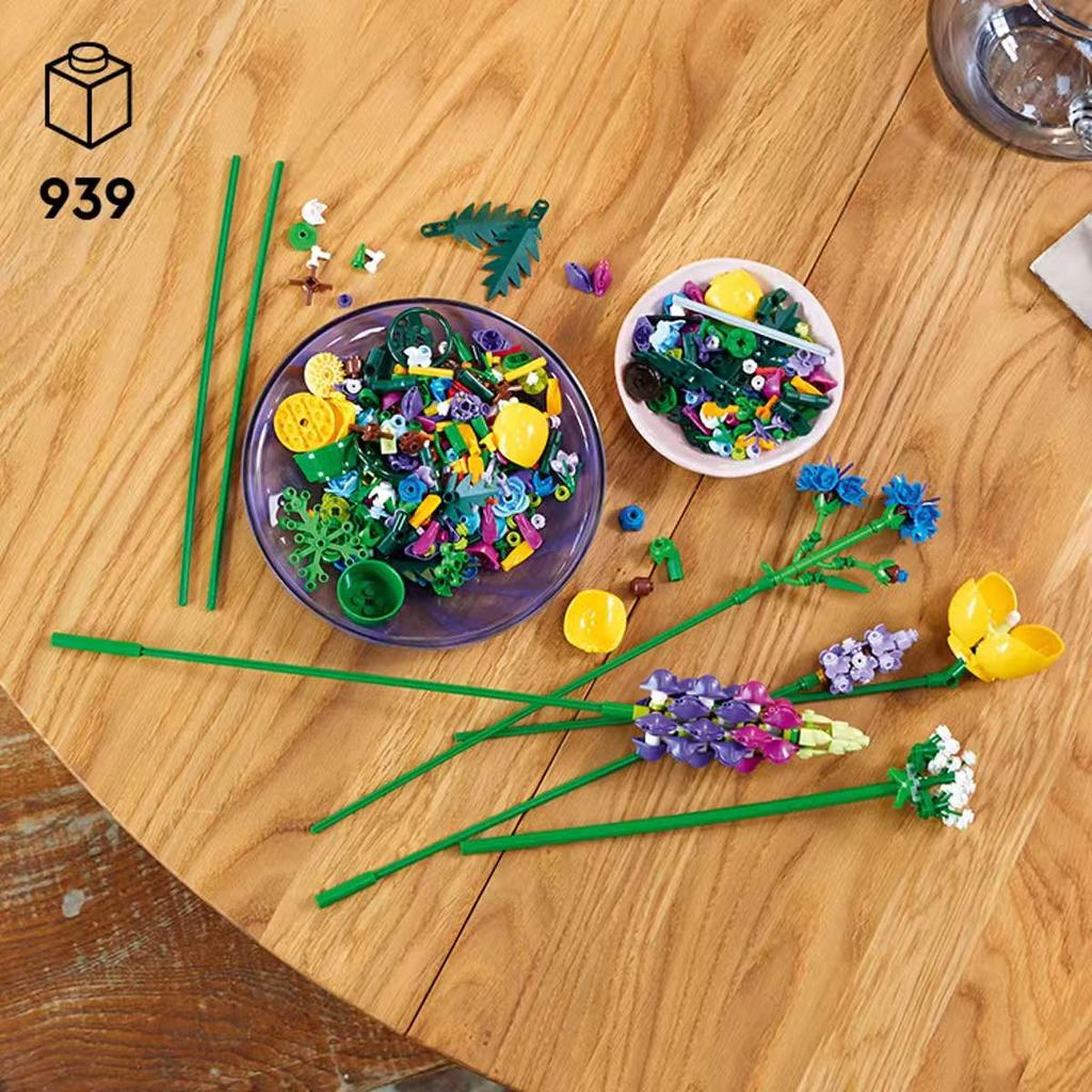 10313 10328 MOC Rose Bouquet Assembly Kit, Plant Home Decoration, Suitable for a Girl's Romantic Birthday Gift