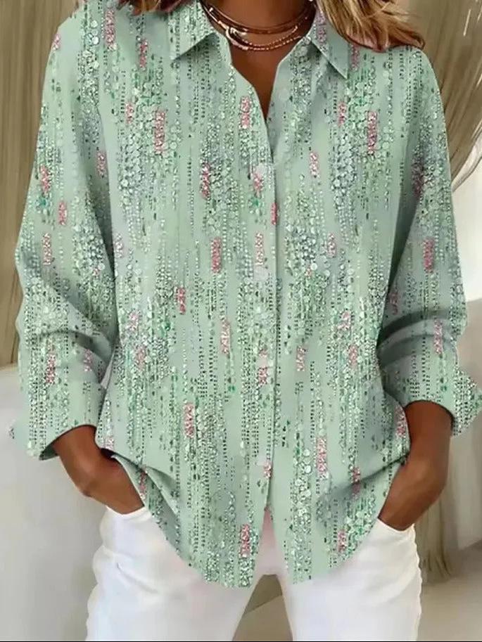 2025 TEMU 3D Print Women's Autumn Shirt - Trendy European & American Style