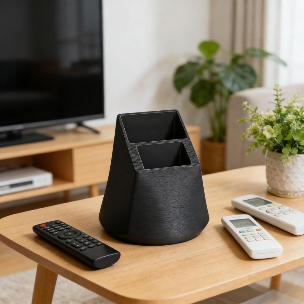2-Hole Remote Control Holder Plastic Desk Remote Stand Desktop Storage Box Office Supplies