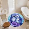 Owl  Round Area Rug,Carpet Rug for Living Room Bedroom Sofa Playroom Decor,Non-slip Floor Mat