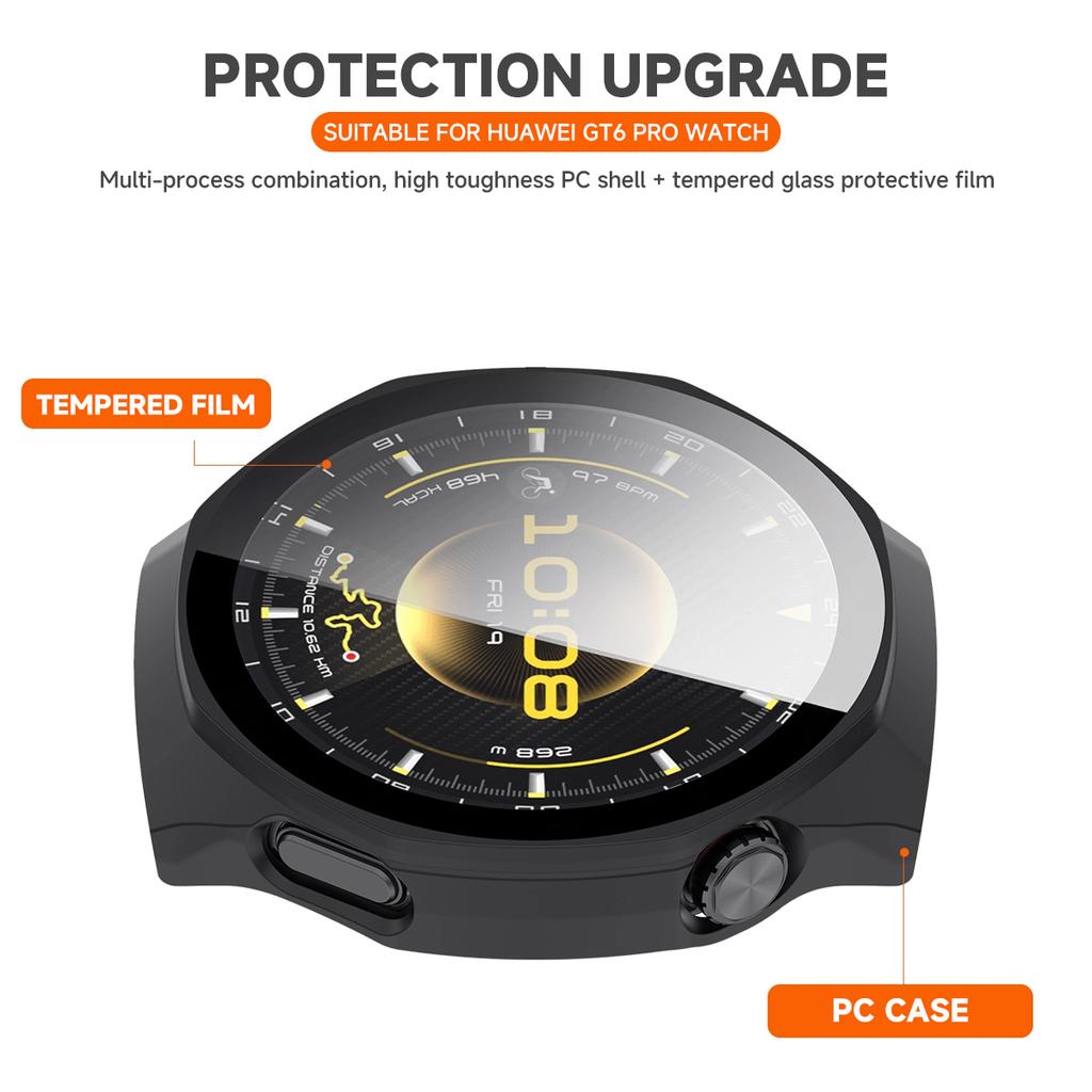 Silicone Strap+PC Case for Huawei Watch GT6 Pro 46MM Protective Cover Tempered Film Sports Band Bracelet for Huawei GT 6Pro 2026
