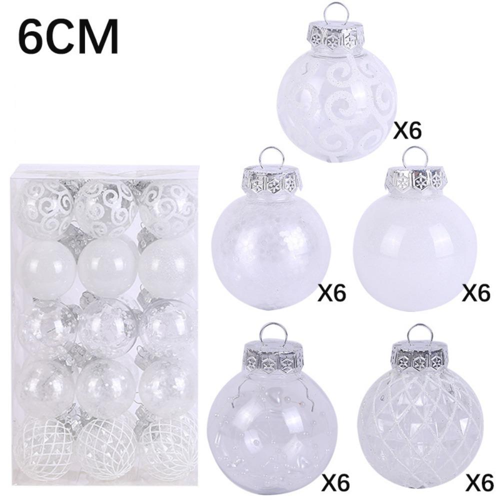 Plastic Christmas Tree Balls 6CM Xmas Baubles Fashion Christmas Ball Set  Home