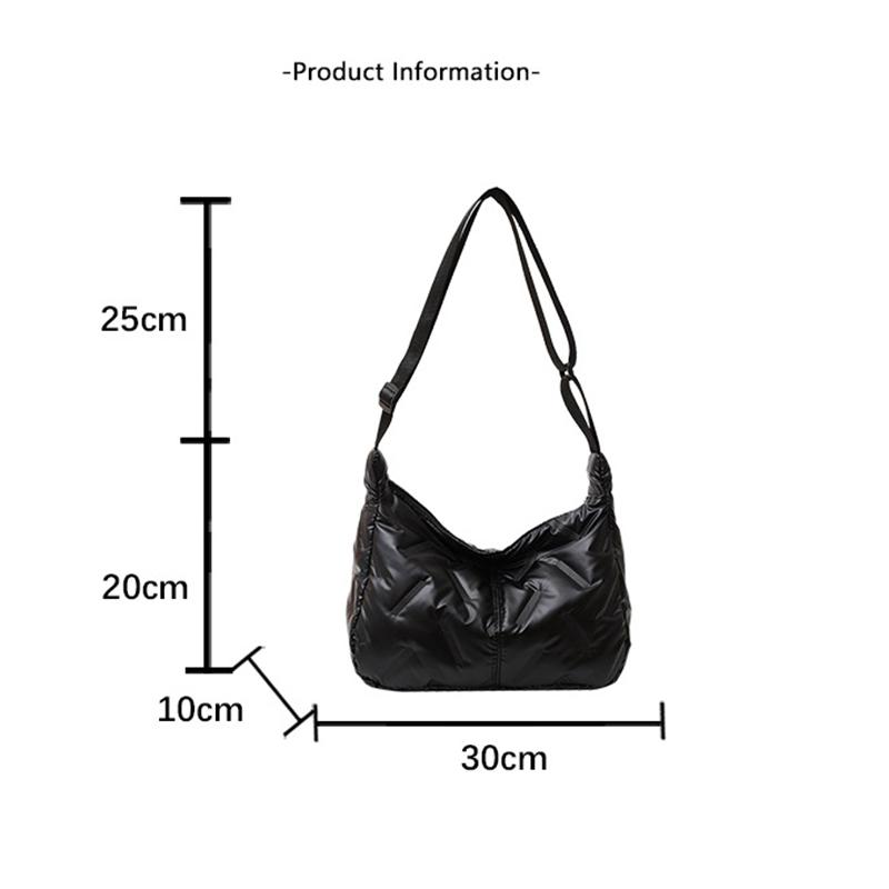 Dumpling Underarm Bag Space Cotton Tote Bag Large Capacity Shoulder Crossbody Bag Lightweight Women's Nylon Handbag KTY