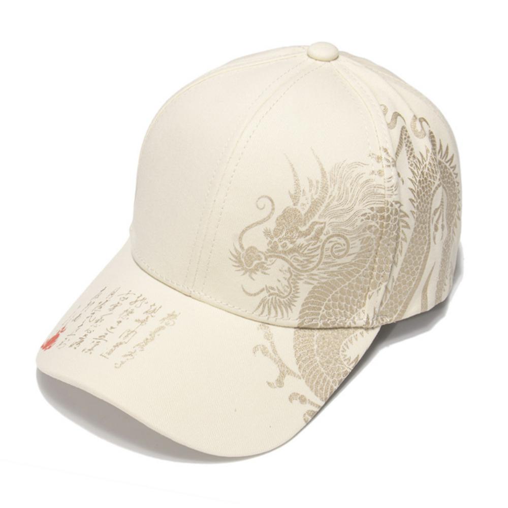 New Chinese- Folk Art Gold-embossed Dragon-pattern Calligraphy Baseball Cap - Trendy for All Occasions, Casual Wear