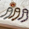 Scarf atmosphere new millennial babes long baguette narrow scarf rainbow stripe knitted scarf women