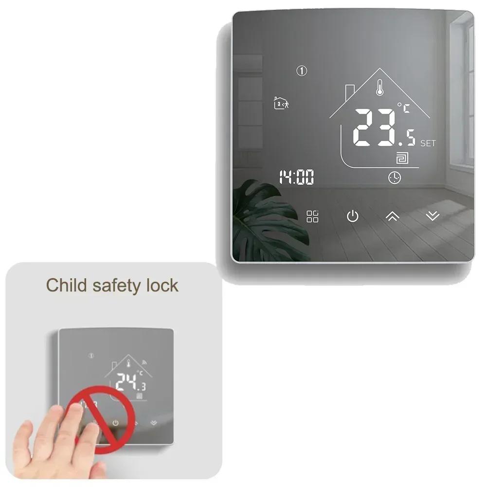 

Room Thermostat with Mirror Screen for Electric Floor Heating Programmable 7 Heating Cycles Manual Mode and Safety Features China Mainland